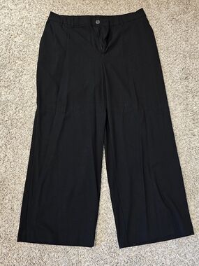 Ava & Viv Black Wide-Leg Dress Trousers